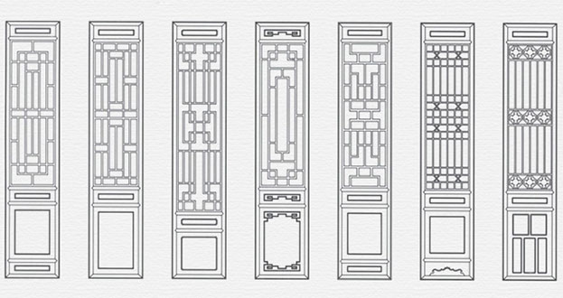 贵德常用中式仿古花窗图案隔断设计图